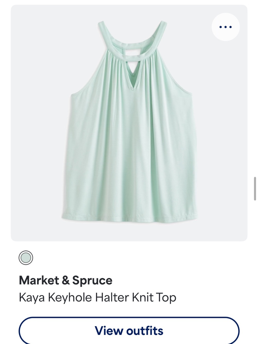Market & Spruce Mint Halter Keyhole Knit Tank